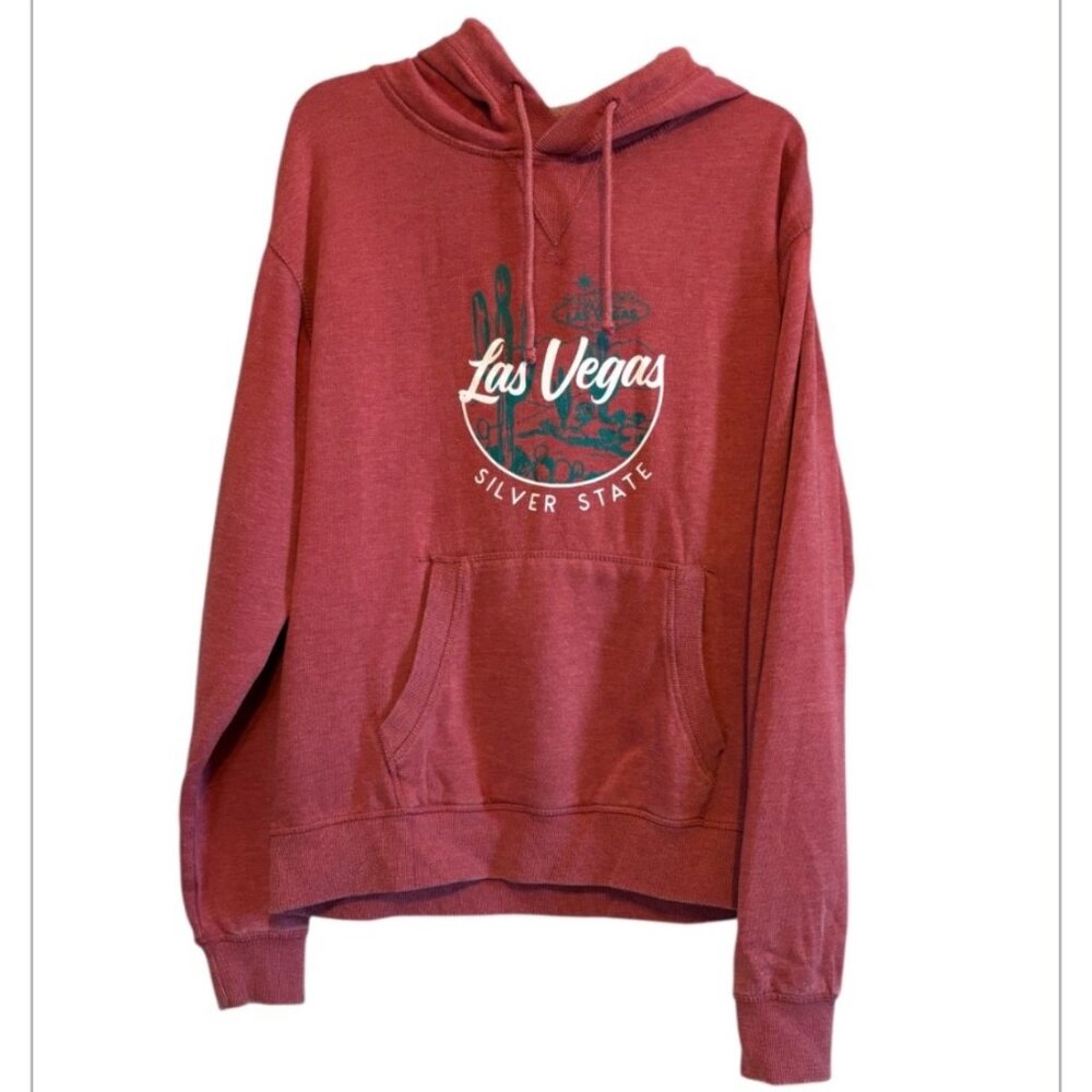 U.S. Apparel Las Vegas Silver State Dark Pink Hooded Sweatshirt Size Medium